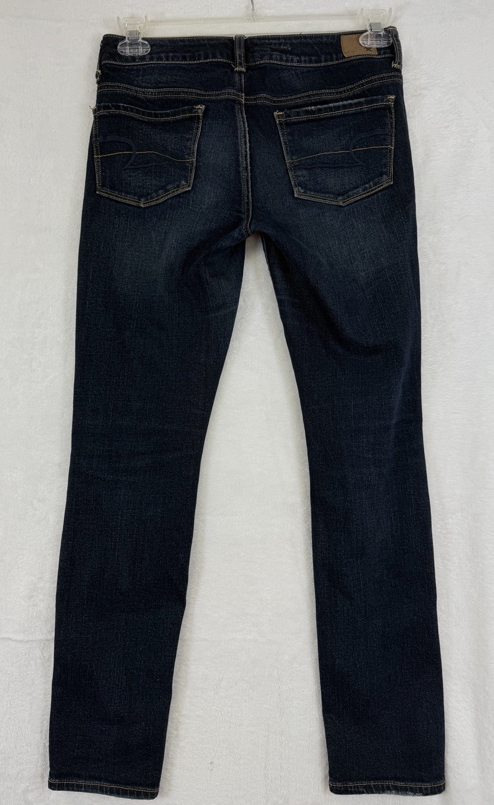 America Eagle Jeans Women 4 Short Skinny Dark Blue Stretch Denim 4S