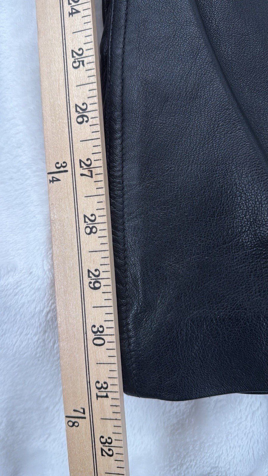 Mens Black Leather Pants 38 Motorcycle Vintage Lined Pockets