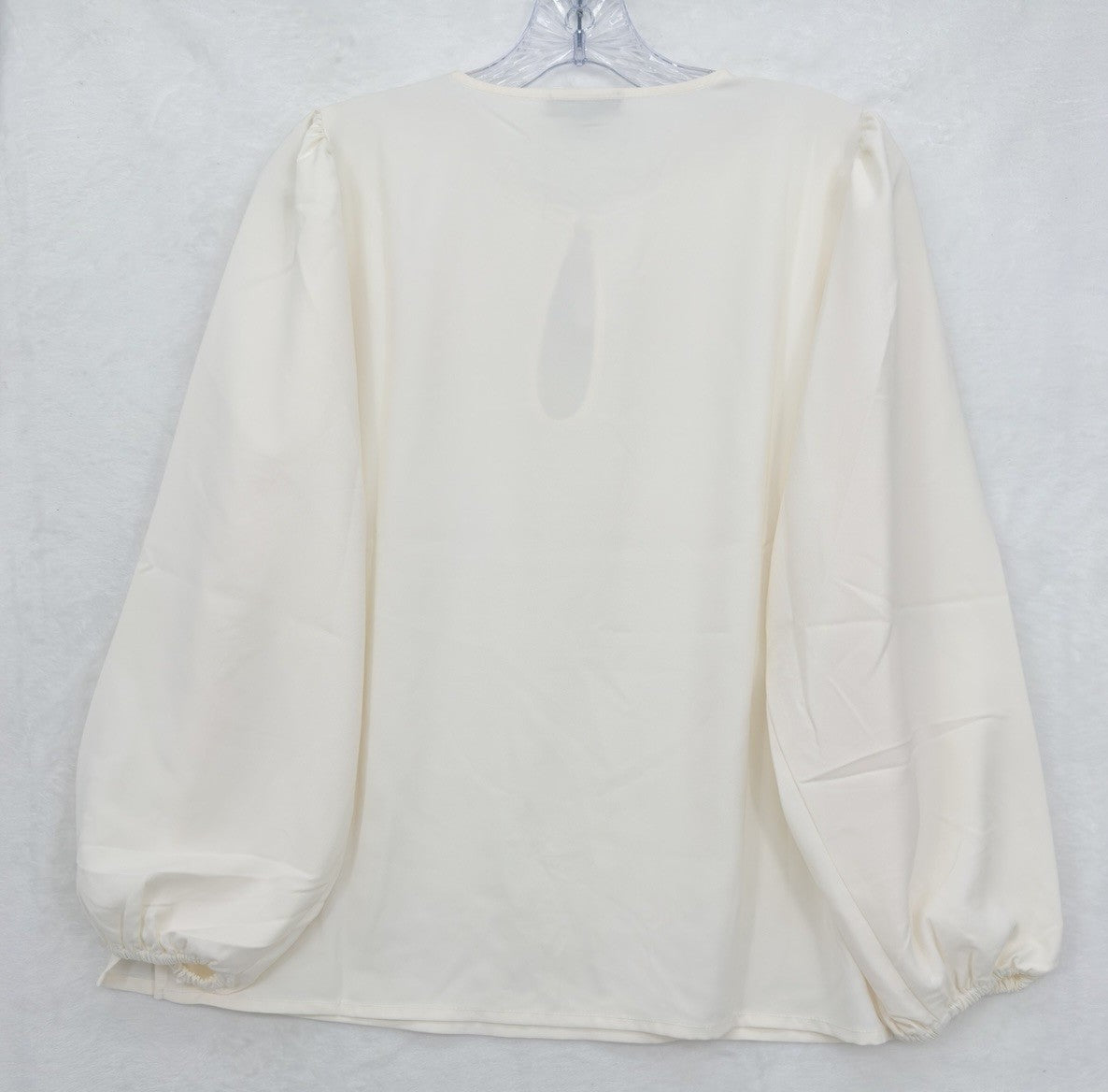 J Crew Womens Small Top Puff Sleeve Satin Back Blouse Long Sleeve Ivory New NWT