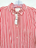 J Crew Womens Button Up Shirt 2 Red Striped Classic Fit Cotton Long Sleeve New