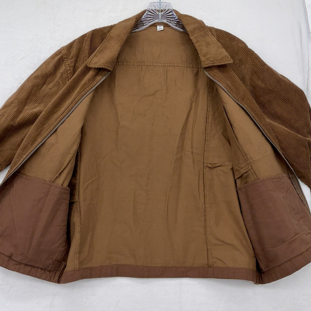 GU Corduroy Zip Up Shirt Jacket Small Mens Brown Uniqlo Utility Cotton New NWT