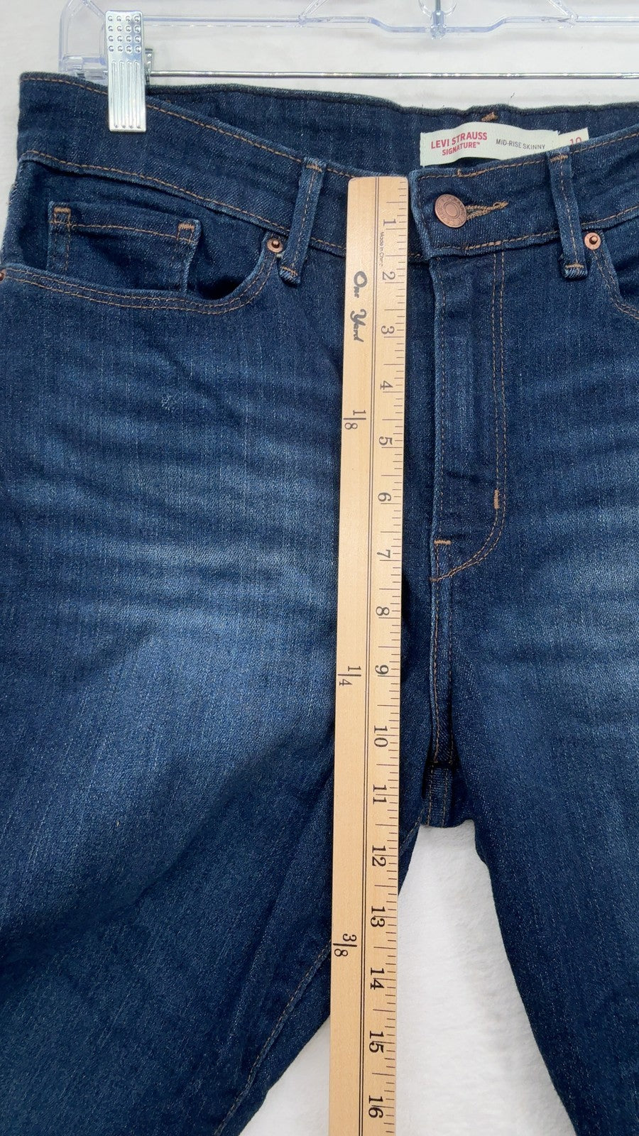 Levi Strauss Signature Mid Rise Skinny Jeans 10 Short 10S Womens Blue 30x28 Blue