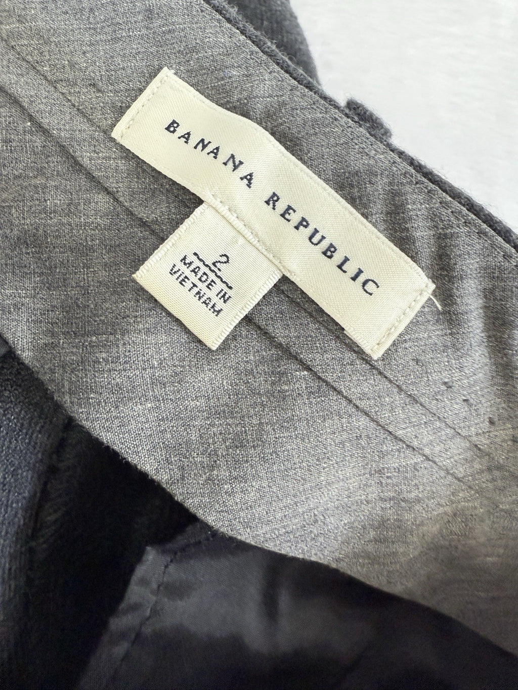 Banana Republic Pants 2 Womens Gray 100% Cotton Flannel Zip Hem