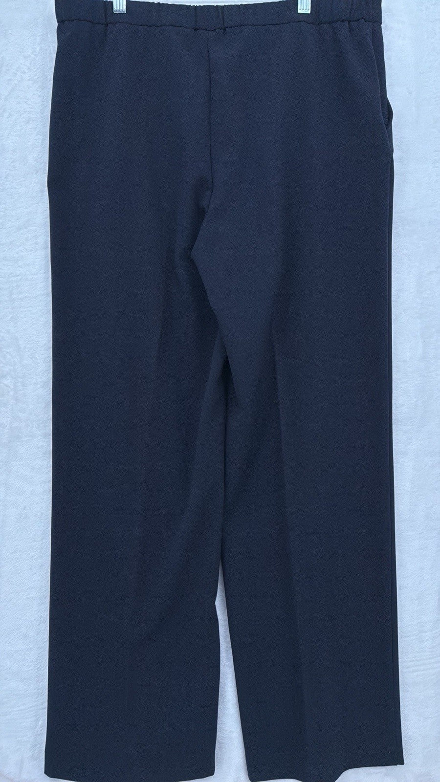 Briggs New York Pants 12 Short Navy Blue Pull On Straight Leg Womens 12S