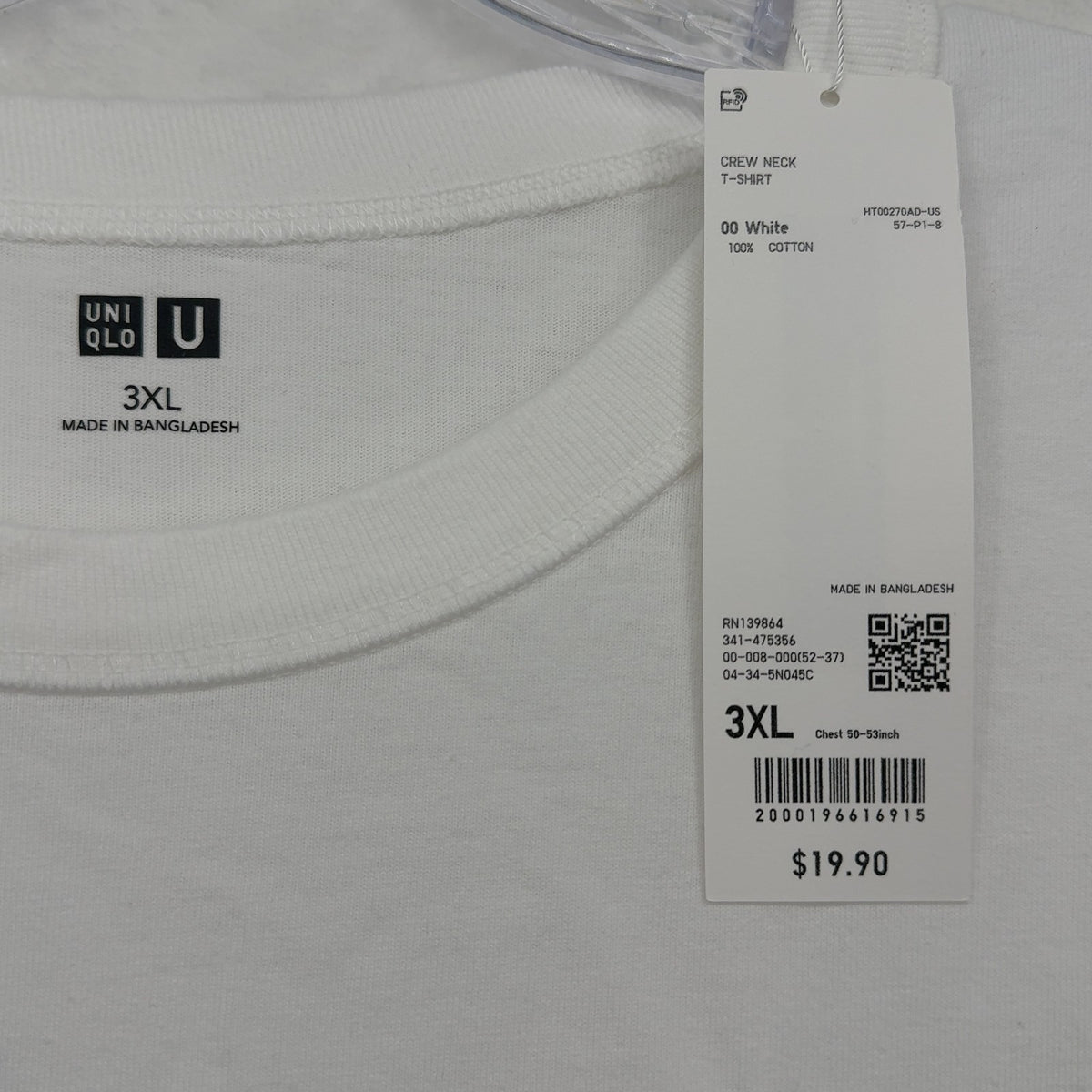 Uniqlo U Crew Neck T-Shirt 3XL Mens Lot Black White Short Sleeve New NWT