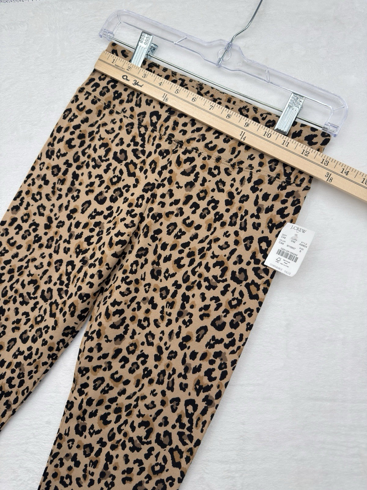 J Crew Small Full Length Everyday Leggings in Leopard Print Knit Womens New NWT