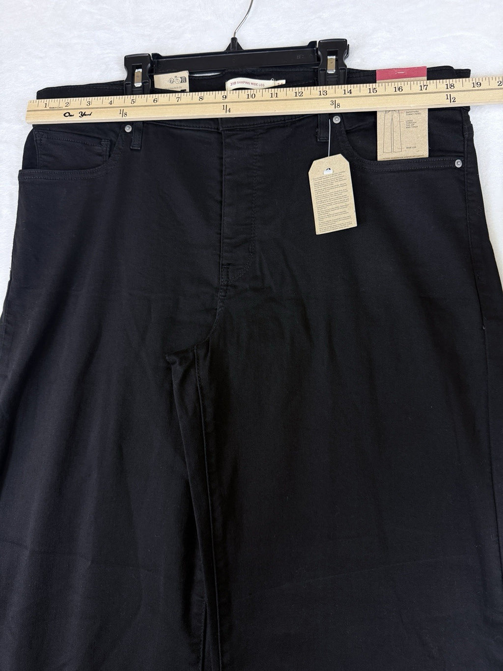 Levis 318 Shaping Wide Leg Jeans 34 Womens Black 34x32 Levi’s New NWT