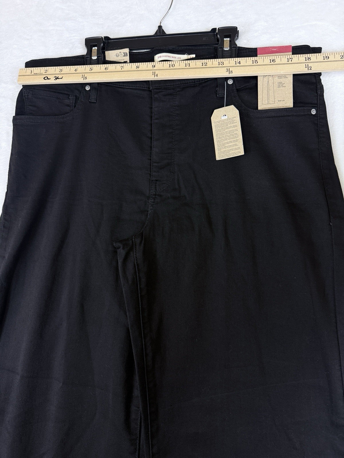 Levis 318 Shaping Wide Leg Jeans 34 Womens Black 34x32 Levi’s New NWT