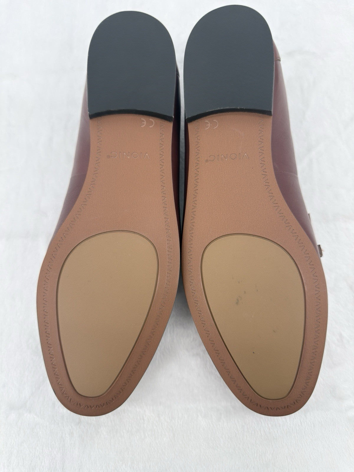 Vionic Evie Leather Loafer 9 Womens Brown Slip On Shoes