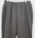 LL Bean Perfect Fit Pants Large Pull On Knit Womens Brown Gray Cotton Stretch