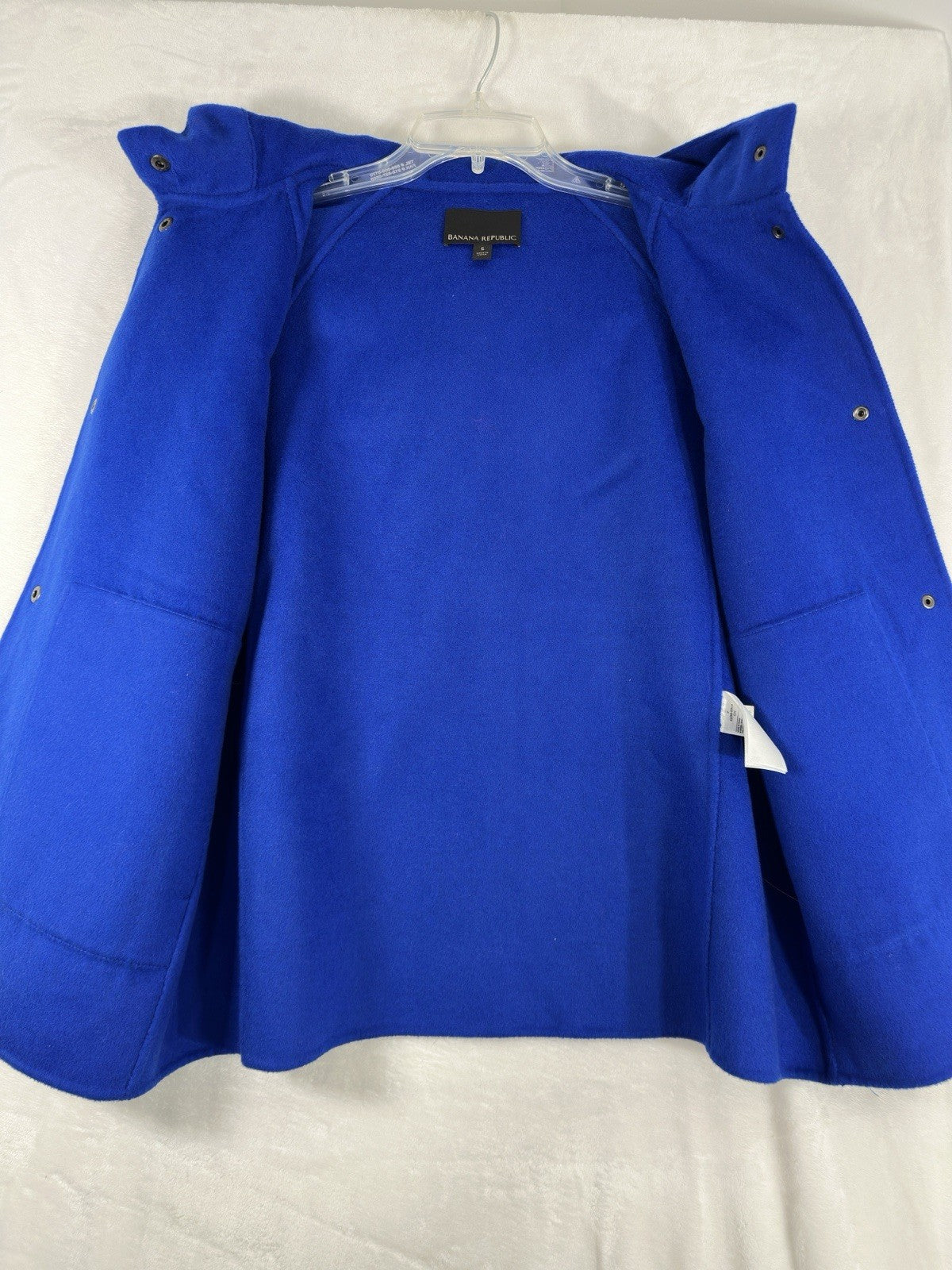 Banana Republic Double Faced Wool Blend Hooded Jacket Small Womens Blue Pockets