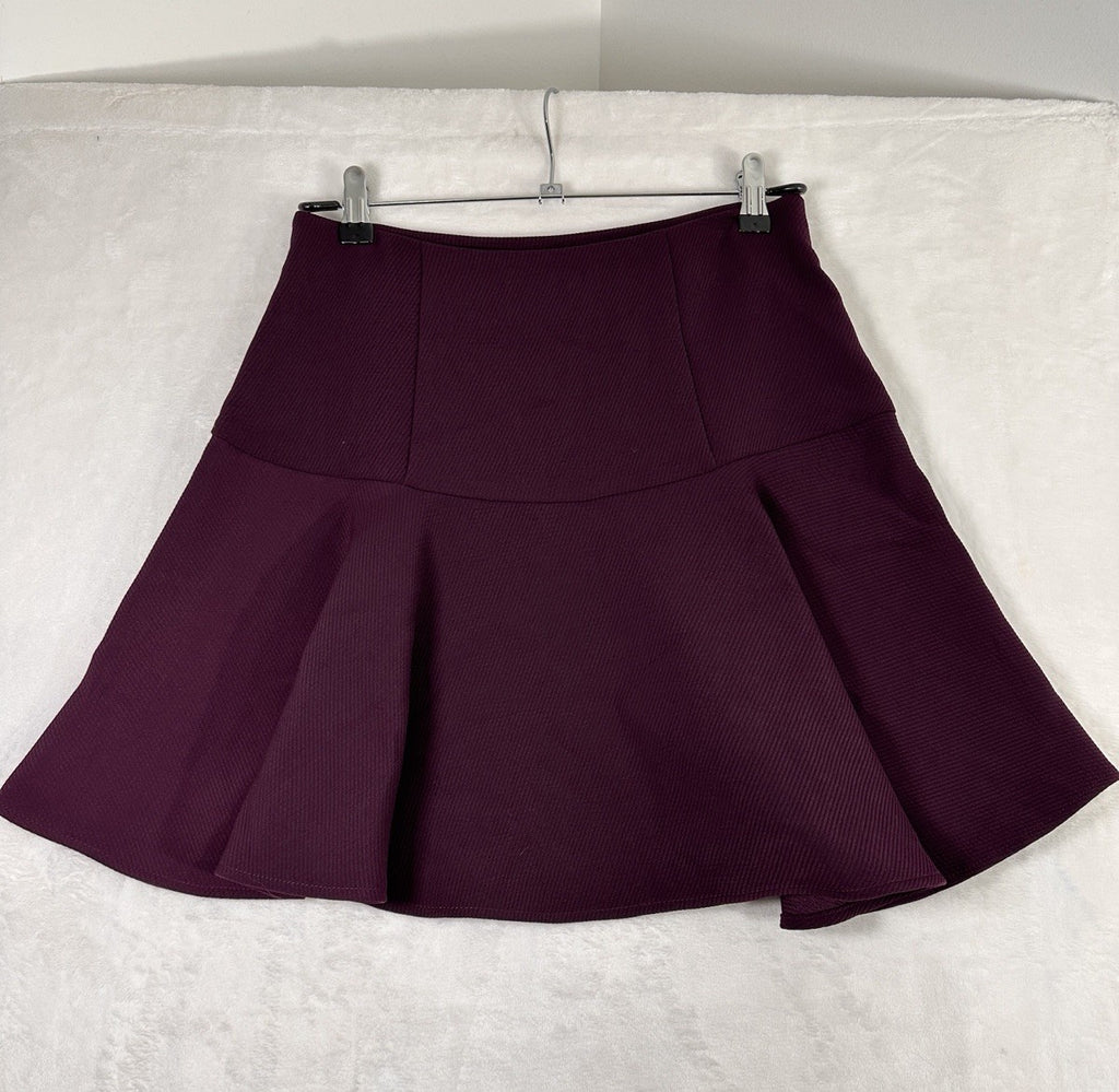 Ann Taylor LOFT Skirt Size 0 Skater Circle Flare Short Plum Purple