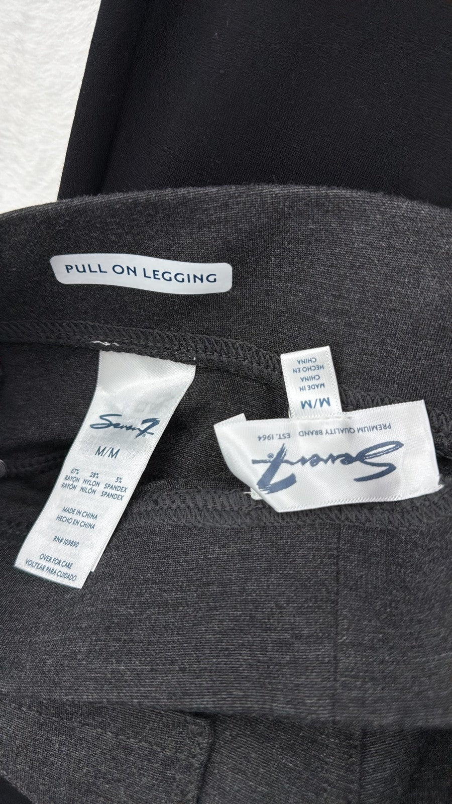 Seven 7 Pull On Leggings Medium Womens Gray Black Lot 5 Pocket Stretch Knit