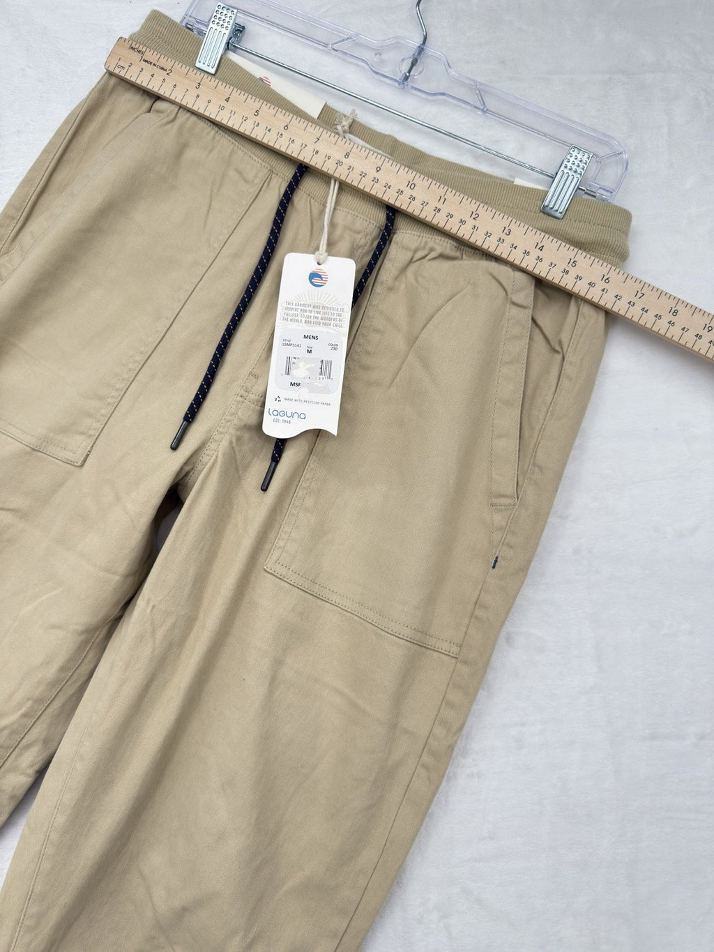 Laguna Joggers Pants Medium Mens Tan Beige Pull On Stretch Twill New NWT