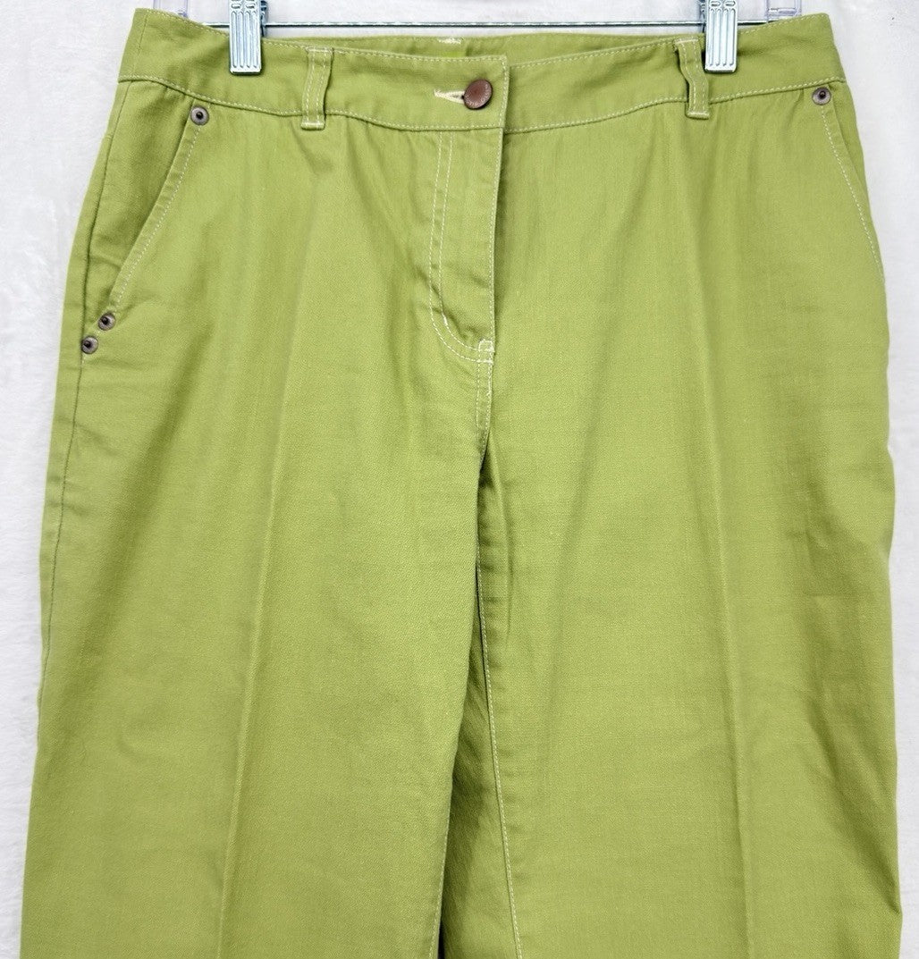 Sigrid Olsen Modernist Jeans 4 Womens Bright Green Straight Leg