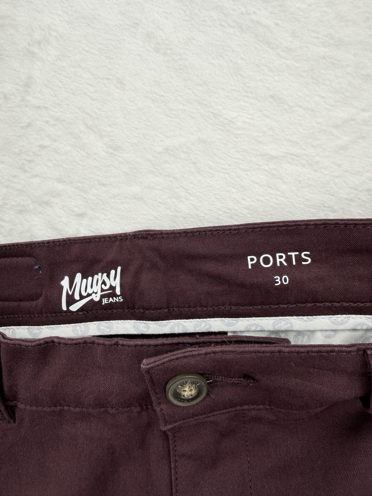 Mugsy Shorts 30 Ports 9” Maroon Chino Mens