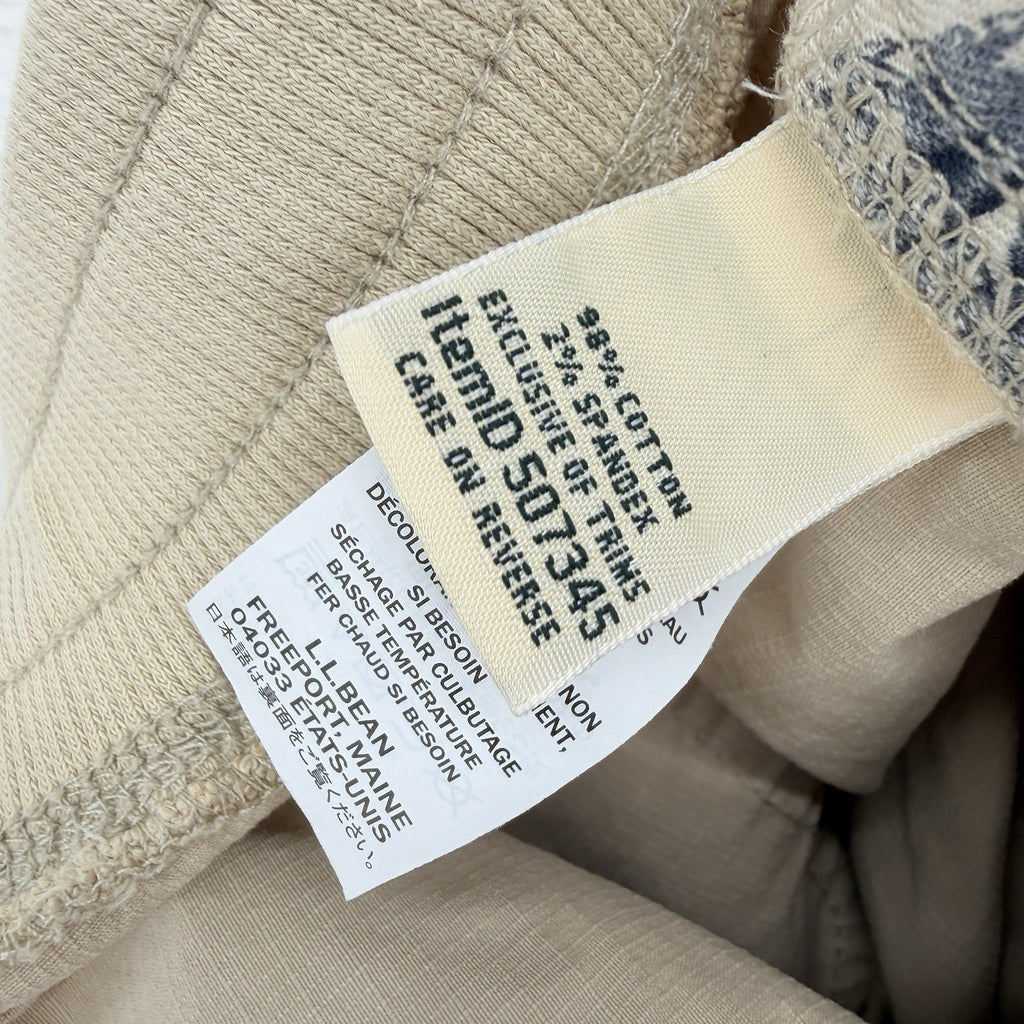 LL Bean Ripstop Capri Pants Medium Petite Womens Pull On Beige