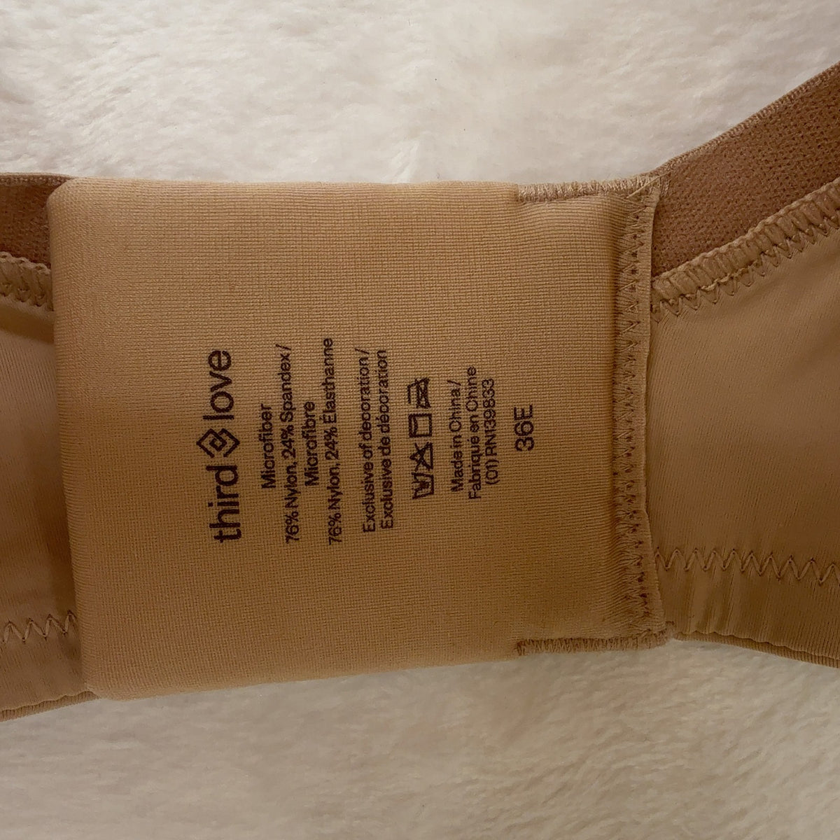 ThirdLove 24/7 Second Skin Bra 38E Womens Unlined Beige