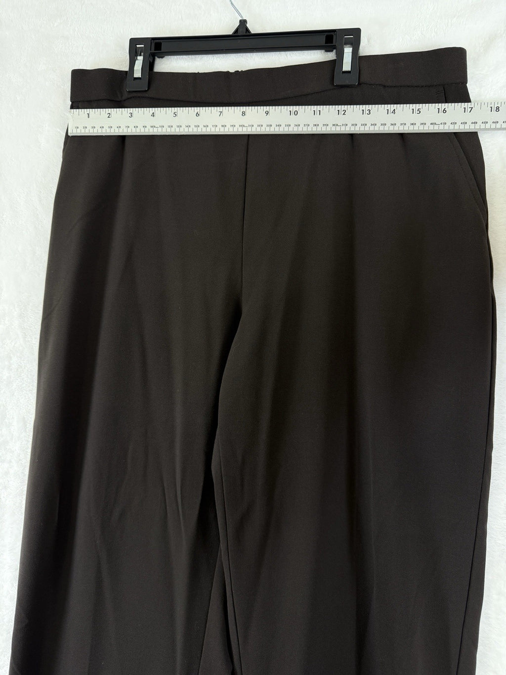 Briggs Pants 16S 16 Short Brown Flat Front Back Elastic Womens 16 Straight Leg