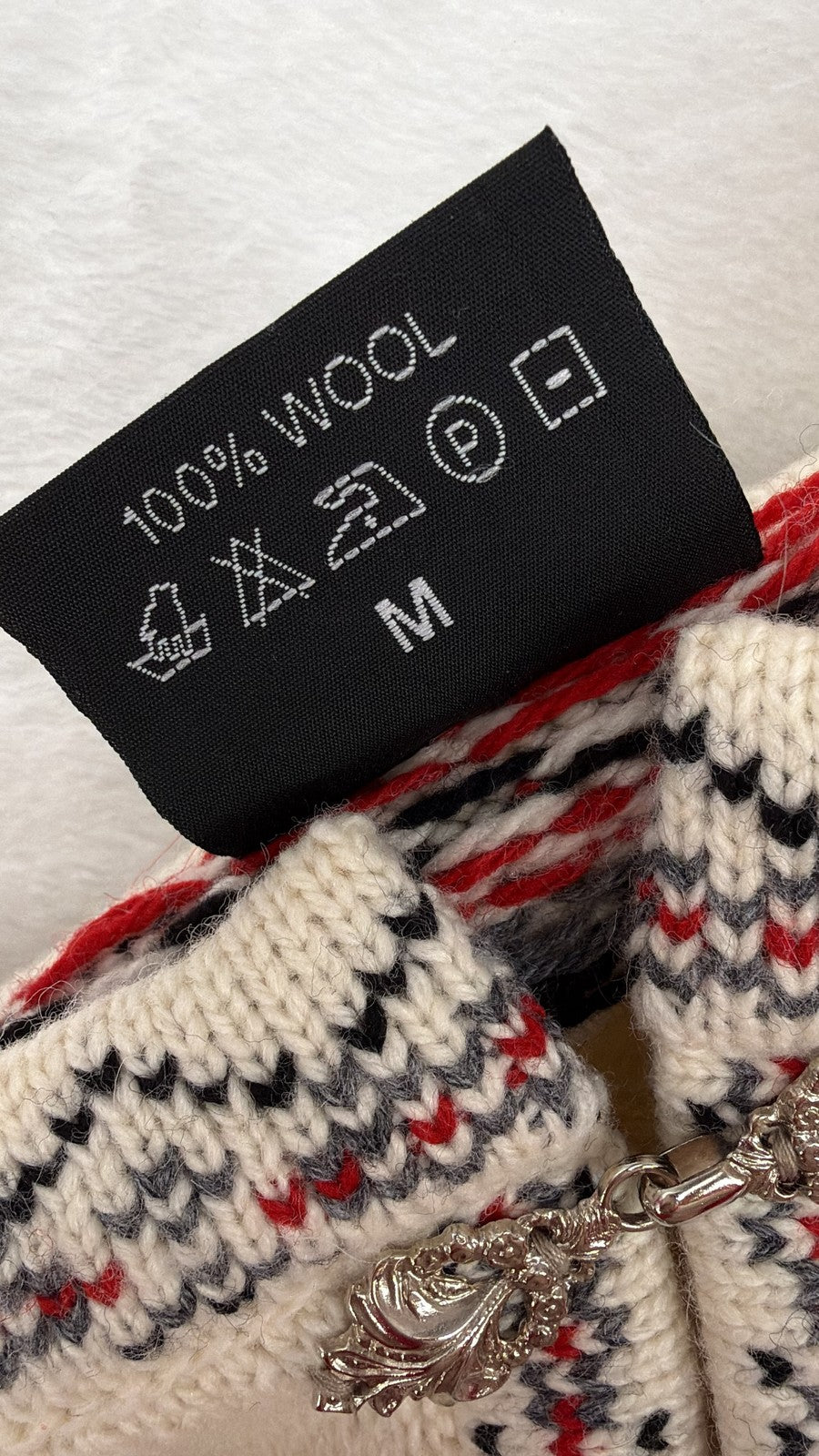 Northway Nordic Sweater Wool Medium Mens Cream Fair Isle Pullover Norway