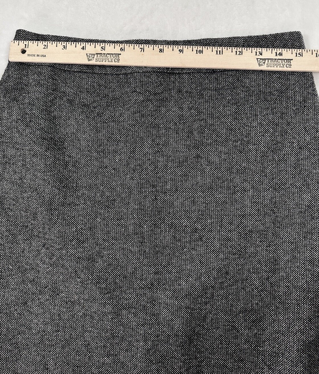 Ann Taylor Skirt Size 4 Petite 4P Wool Blend Black Tweed Pencil Knee Length