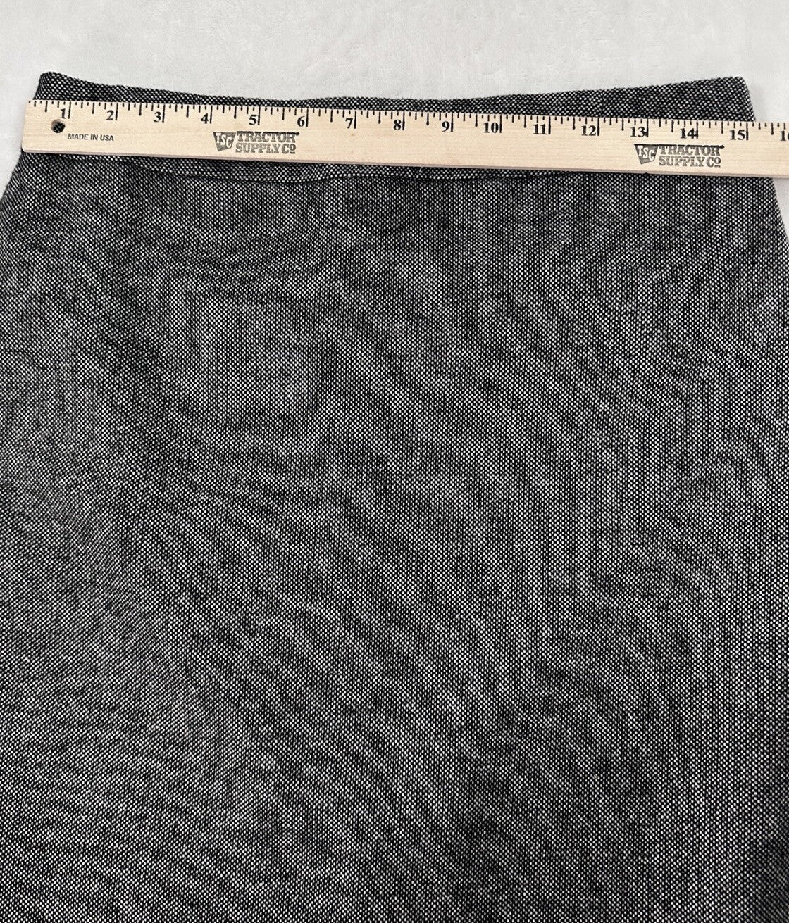Ann Taylor Skirt Size 4 Petite 4P Wool Blend Black Tweed Pencil Knee Length
