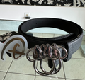 Minnie Mouse Belt Women’s Small Black Pebbled Silver Buckle Walt Disney Ea NEW