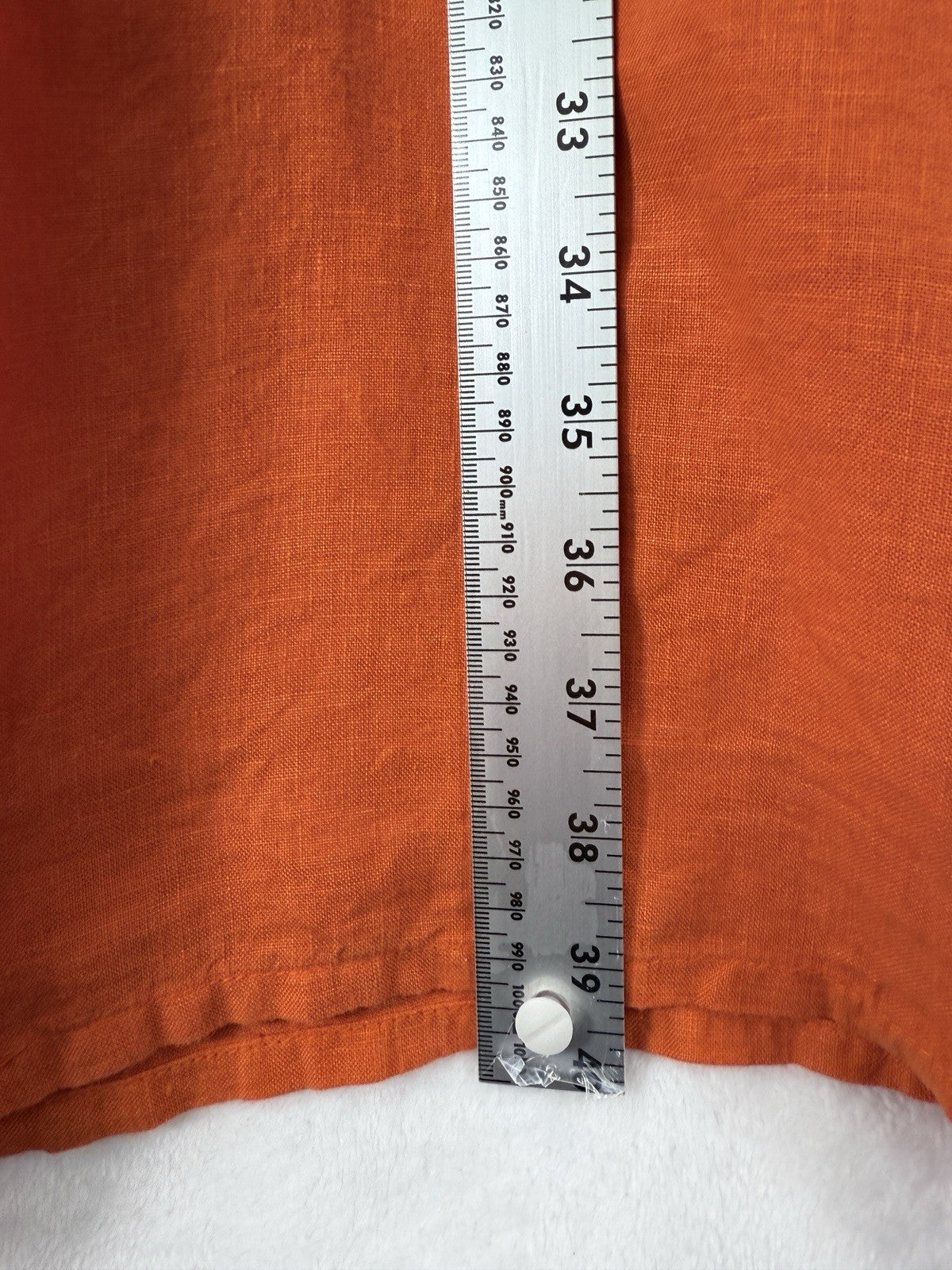 Banana Blue 100% Linen Dress Orange Large Womens Pocket Hygge Australia Designer