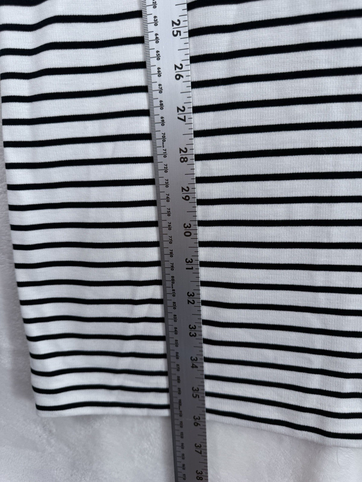 Banana Republic Dress 8 Black White Striped Knit Short Sleeve Womens