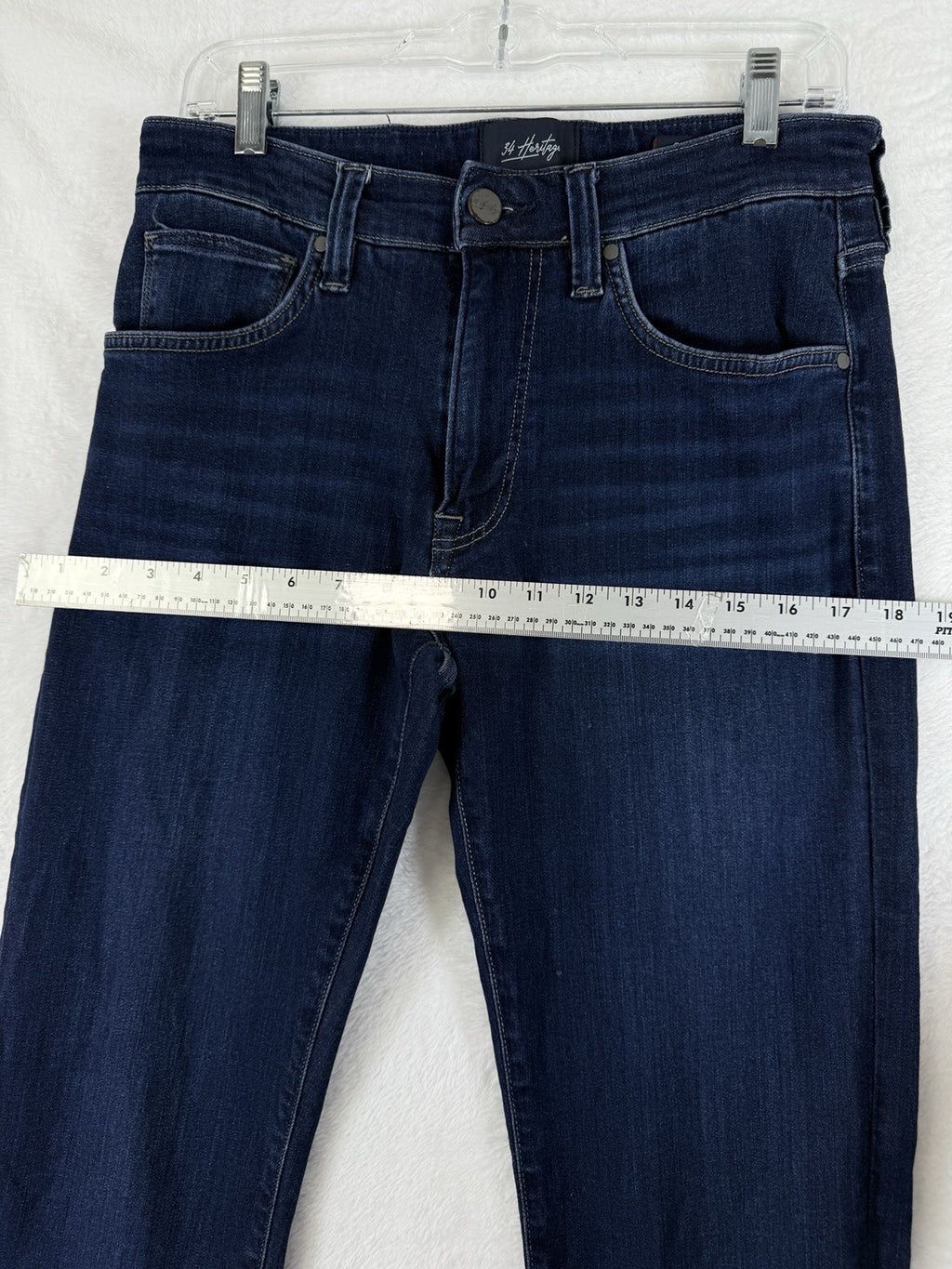 34 Heritage Jeans Courage 32x32 Mens Mid Rise Denim Straight Leg Dark Blue