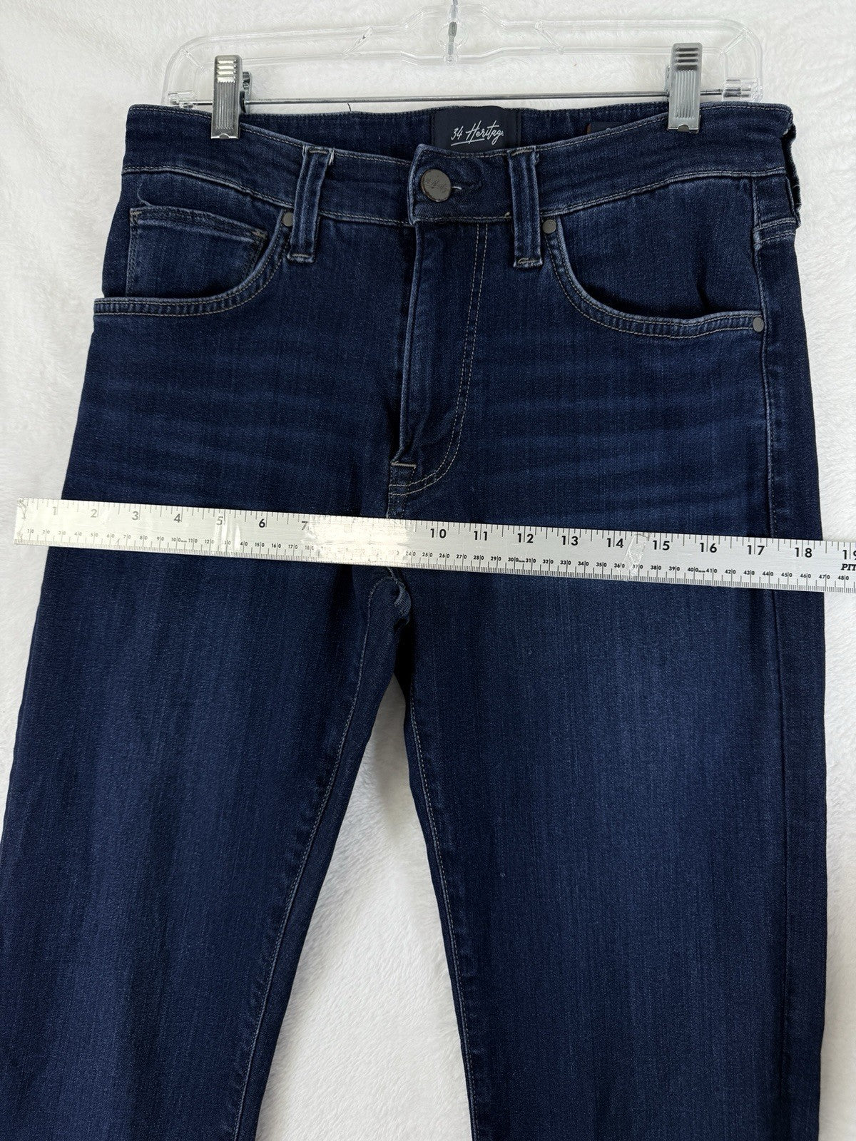 34 Heritage Jeans Courage 32x32 Mens Mid Rise Denim Straight Leg Dark Blue