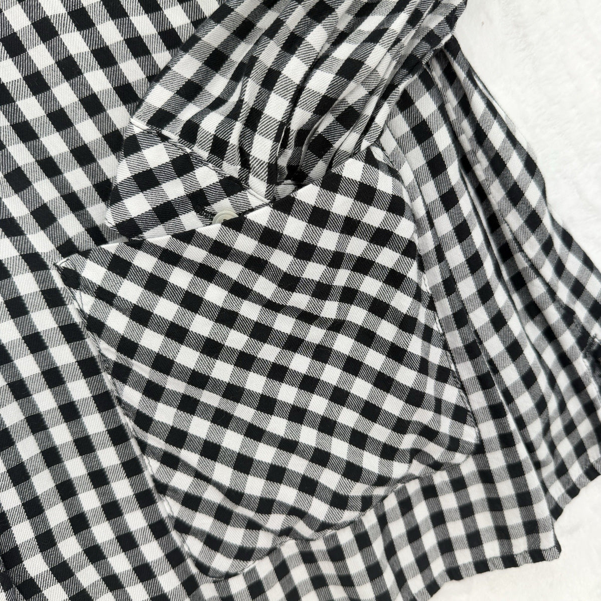 J Jill Top 1X Long Sleeve Button Up Black White Gingham Pocket