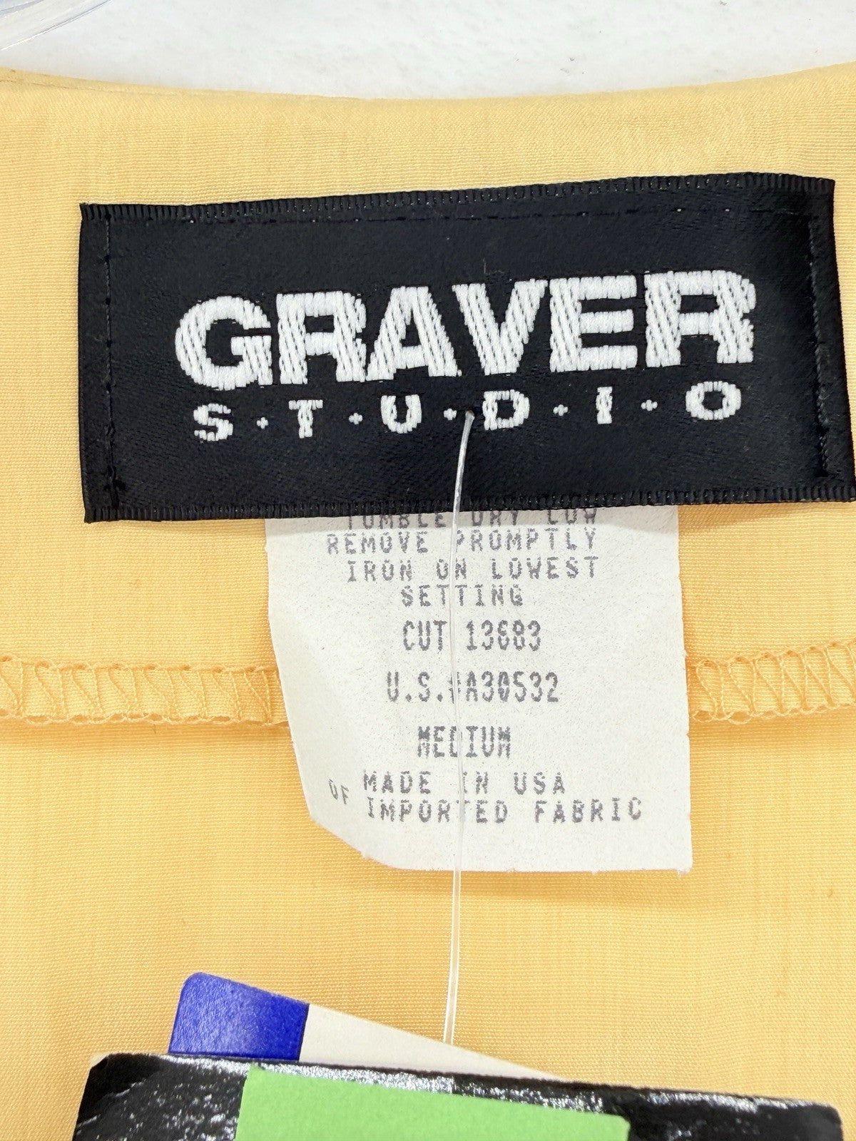 Vintage Susan Graver Studio Yellow Blouse Jacket Medium 90s Grannycore NWT