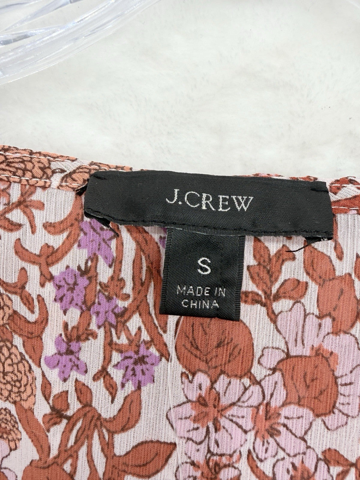 J Crew Womens Top Small Pink Floral Long Sleeve Blouse Boho Cottagecore New NWT