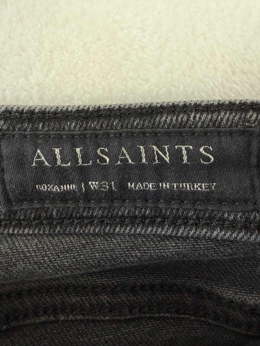 All Saints Jeans 31 Black Roxanne Raw Hem High Rise Skinny AllSaints Women Denim
