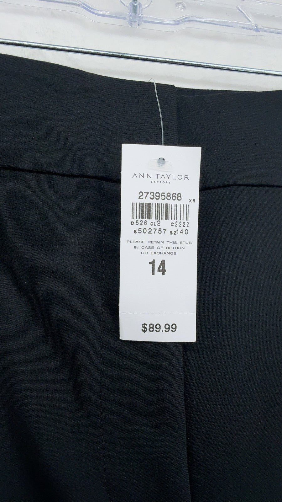 Ann Taylor Ankle Pants 14 Curvy Womens Black Button Hem New NWT