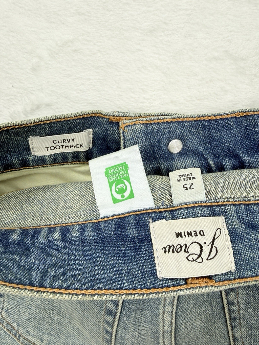 J Crew Curvy Toothpick Jeans 25 Womens Blue Denim High Rise