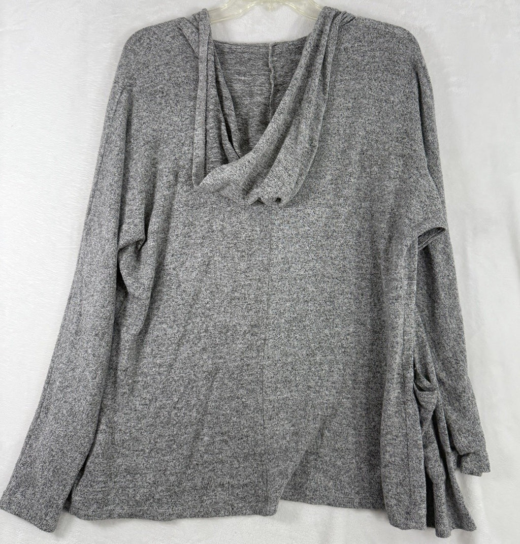 American Eagle Soft Sexy Plush Hooded Cardigan XS Gray Pockets Long Sleeve Women