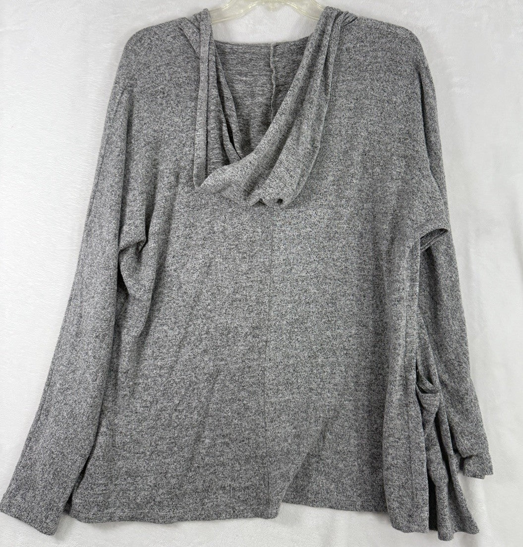 American Eagle Soft Sexy Plush Hooded Cardigan XS Gray Pockets Long Sleeve Women