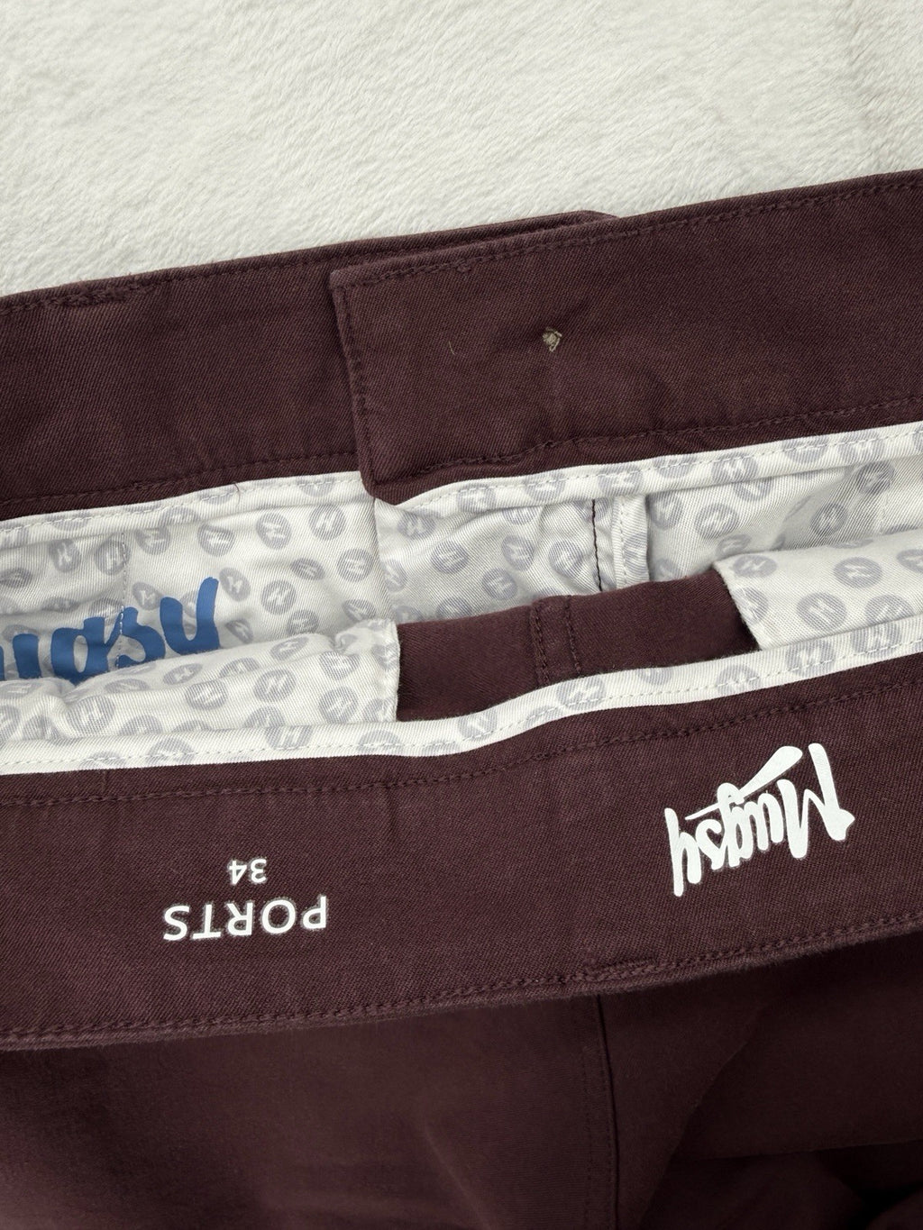 Mugsy Shorts 34 Ports 7” Maroon Chino Mens