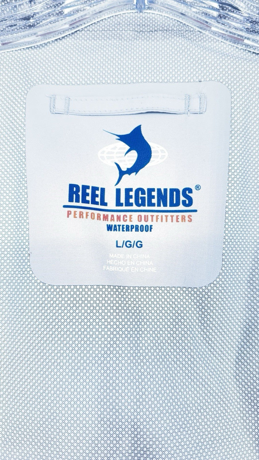 Reel Legends Fishing Jacket Large Waterproof Rain Jacket Full Zip Gray Mens