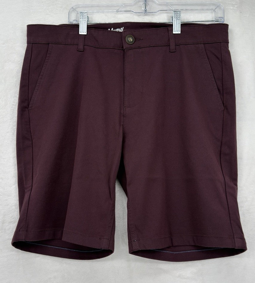 Mugsy Shorts 34 Ports 9” Maroon Chino Mens