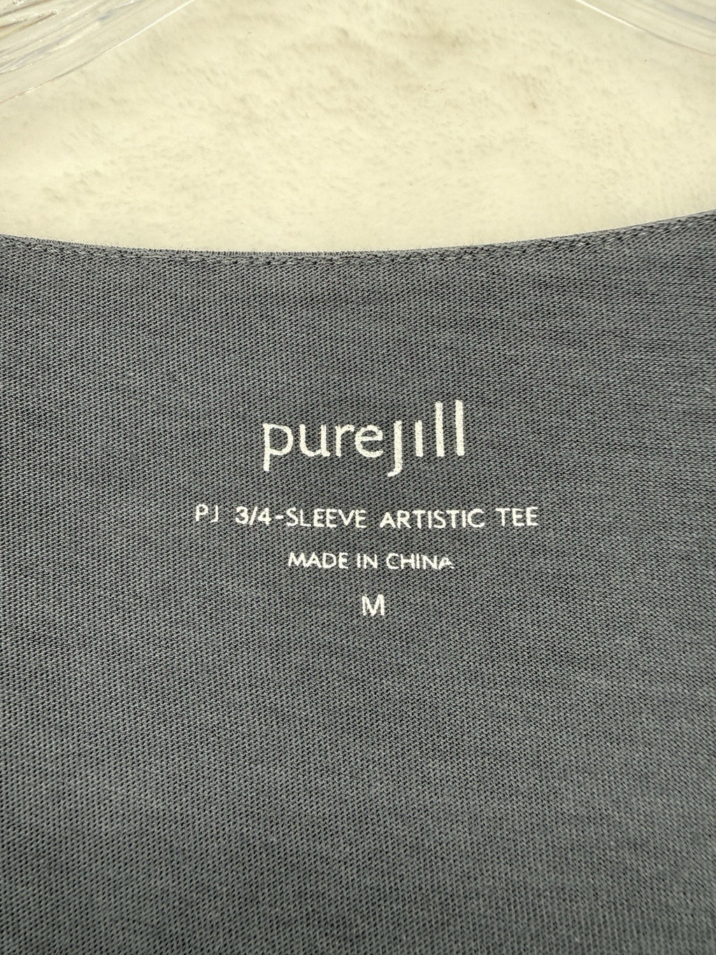 J Jill Medium Top Pure Jill Artistic Tee Blue 3/4 Sleeve Womens