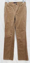 Talbots High Waist Straight Leg Corduroy Pants 4P 4 Petite Womens Camel Beige