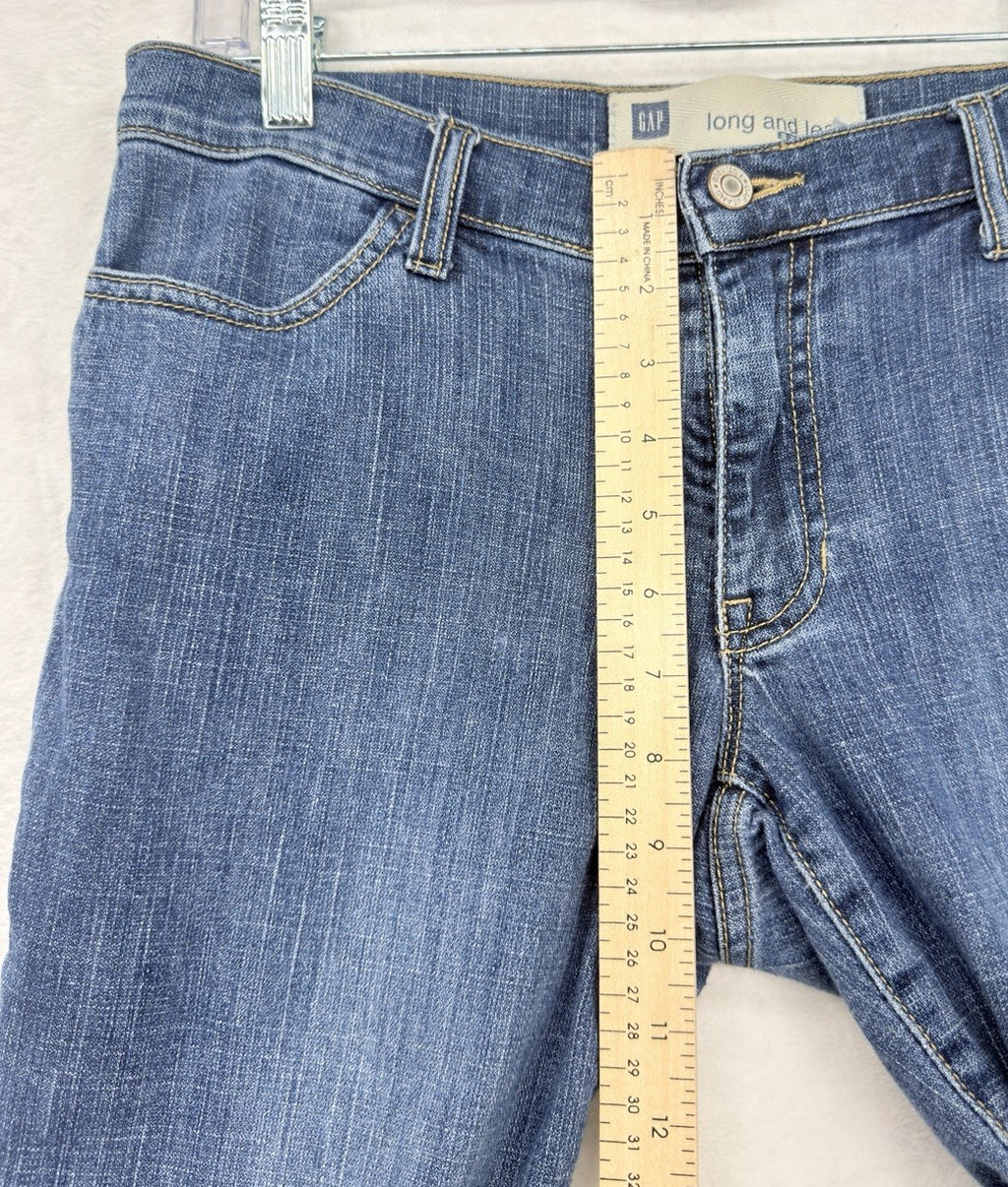 Vintage Gap Long And Lean Jeans 8 Womens Blue Bootcut Stretch