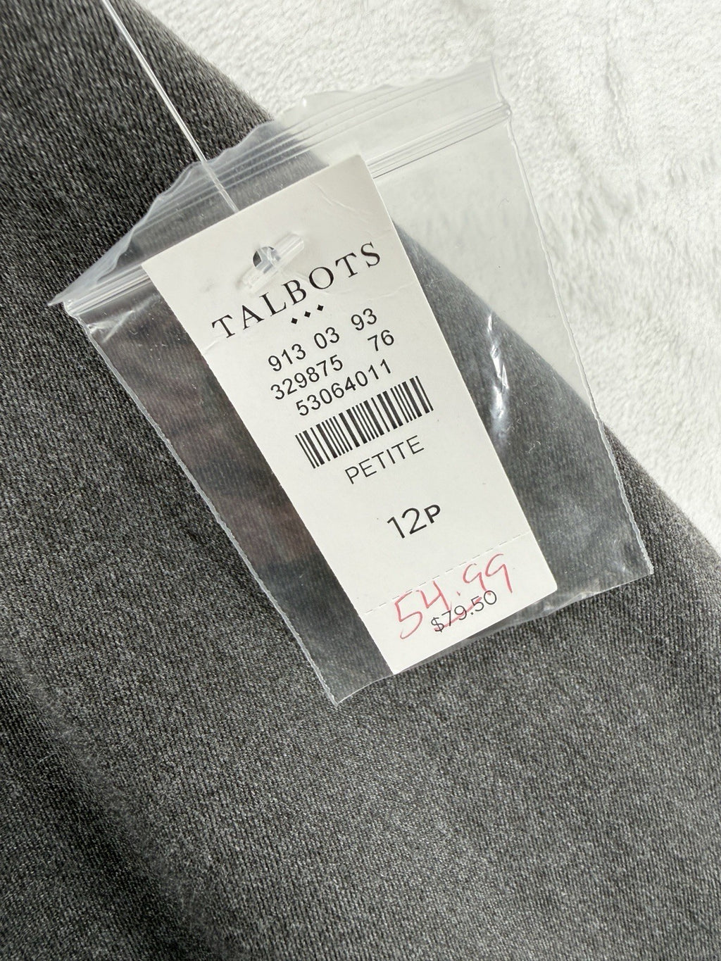 Talbots Dress Pants 12P 12 Petite Gray Womens New NWT