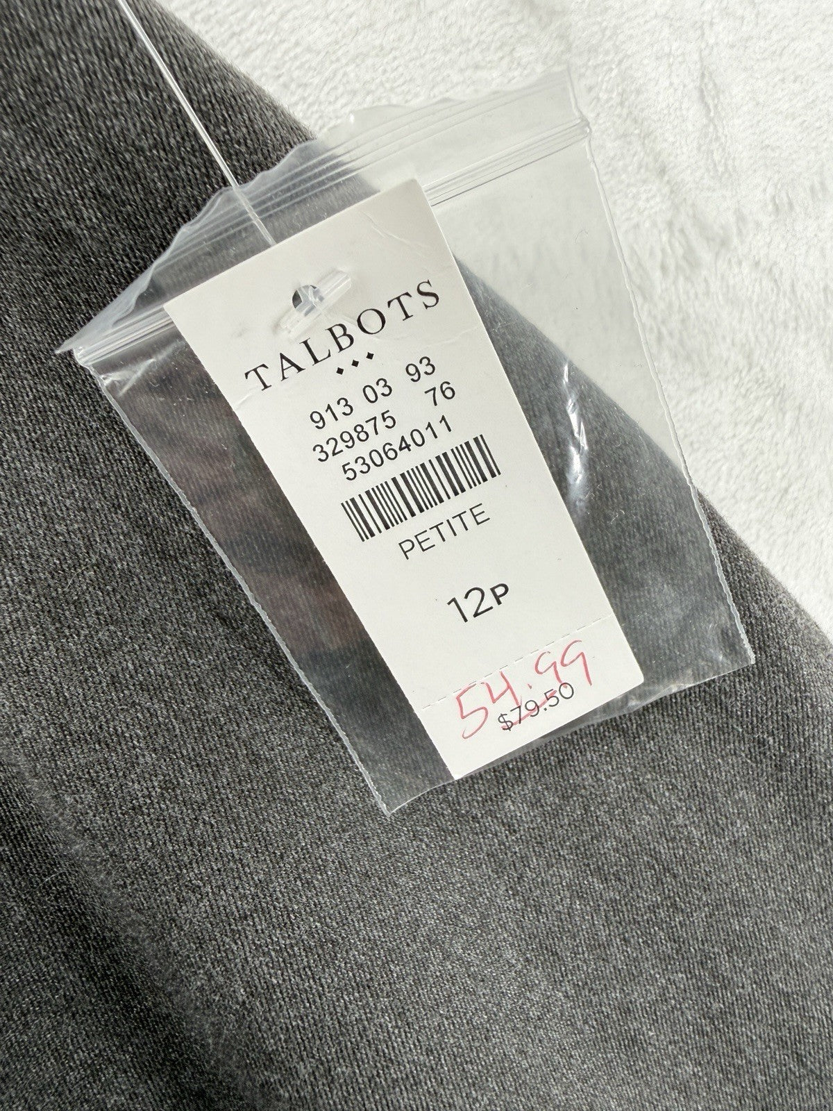 Talbots Dress Pants 12P 12 Petite Gray Womens New NWT