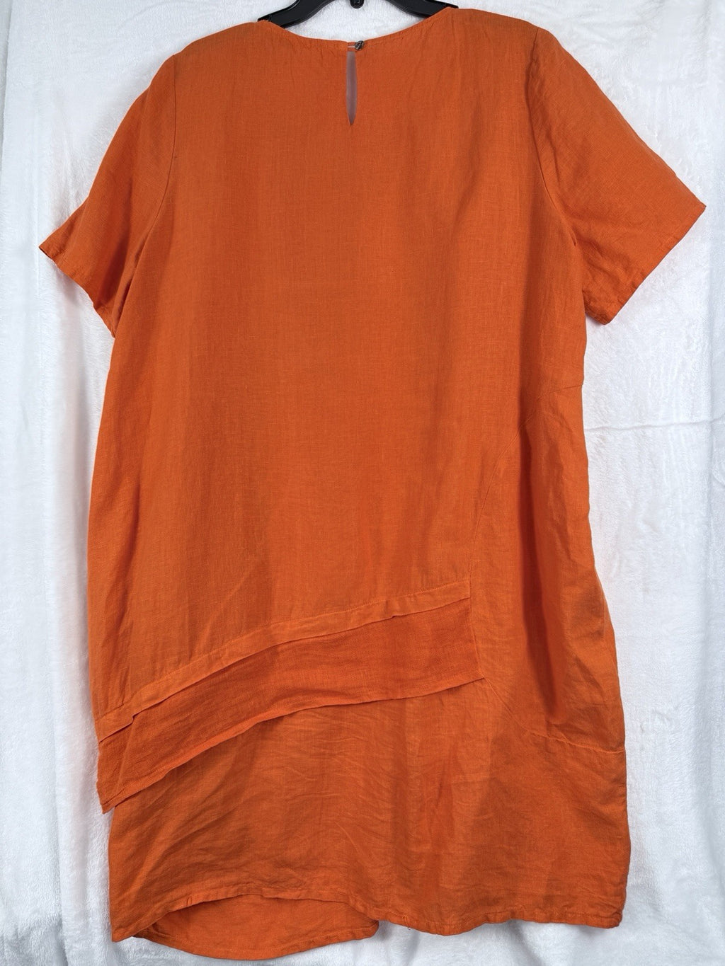Banana Blue 100% Linen Dress Orange Large Womens Pocket Hygge Australia Designer