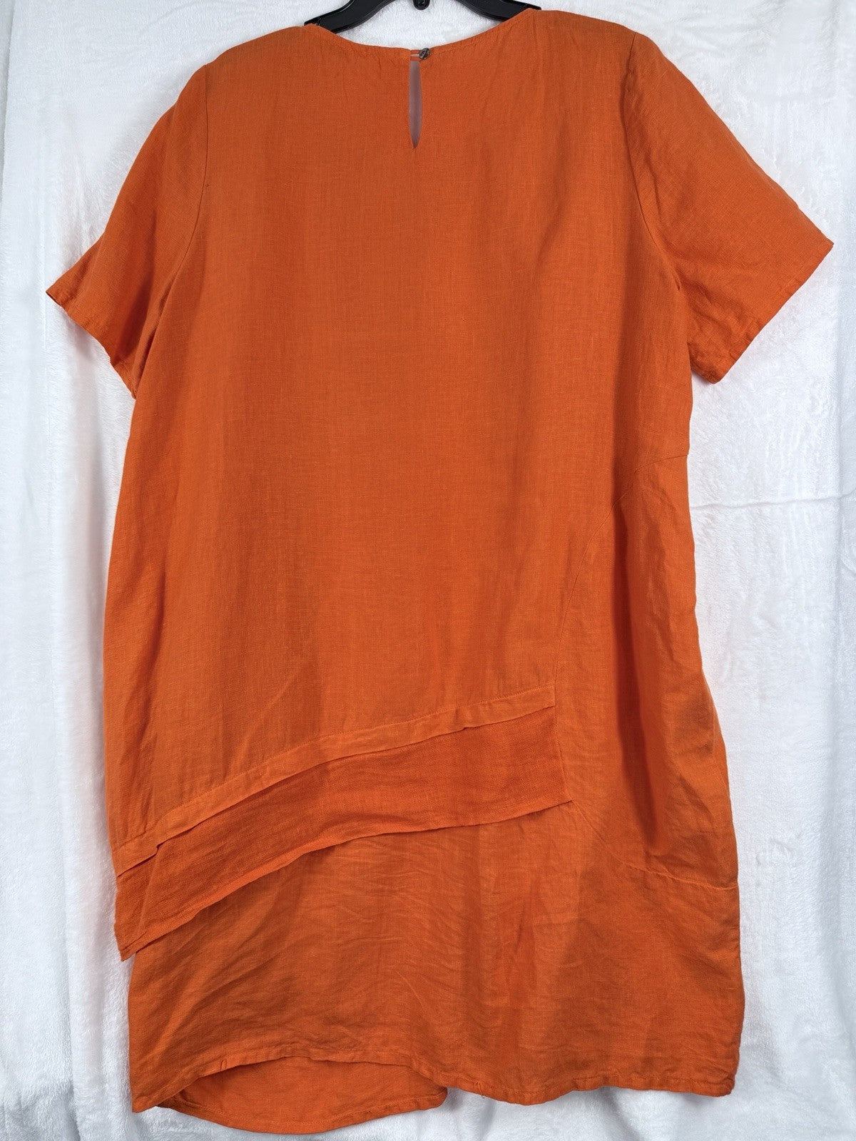 Banana Blue 100% Linen Dress Orange Large Womens Pocket Hygge Australia Designer