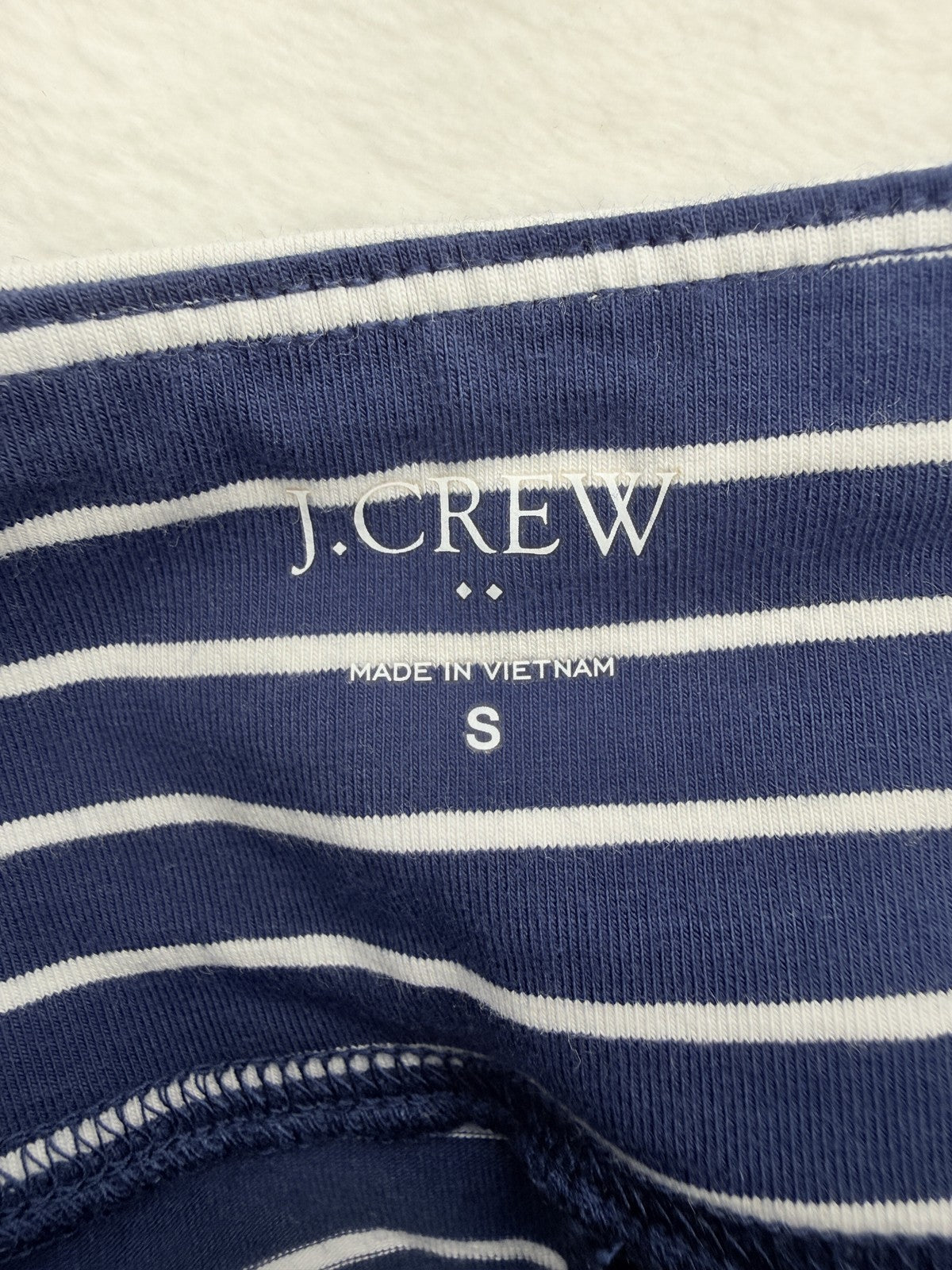 J Crew Cropped Leggings Small Womens Navy White Stripe Cotton Blend Knit